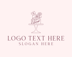 Sugar - Floral Cake Dessert logo design