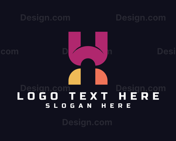 Geometric Digital Business Letter H Logo