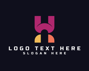 Geometric Digital Business Letter H logo