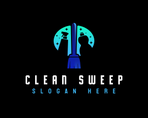 Cleaning Sanitary Broom logo design