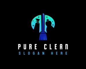 Cleaning Sanitary Broom logo design