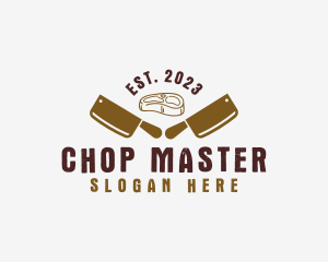 Meat Butcher Hipster logo design