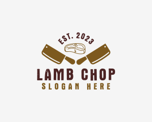 Meat Butcher Hipster logo design