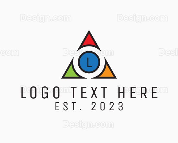 Multicolor Triangle Tech Agency Logo