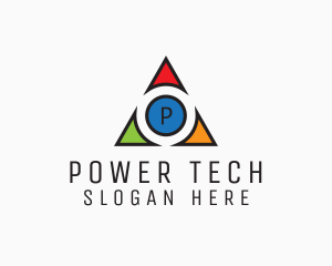 Multicolor Triangle Tech Agency Logo