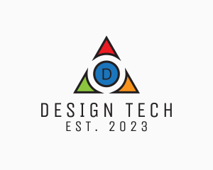 Multicolor Triangle Tech Agency logo design