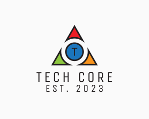 Multicolor Triangle Tech Agency logo design