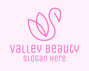 Pink Swan Beauty  logo design