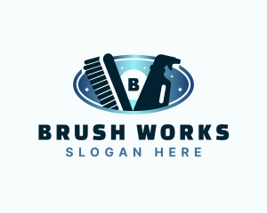 Brush Sprayer Cleaning logo design