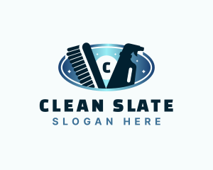 Brush Sprayer Cleaning logo design