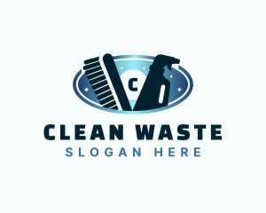 Brush Sprayer Cleaning logo design