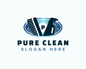 Brush Sprayer Cleaning logo design