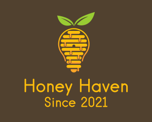 Honey Beehive Bulb logo design