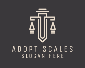 Judiciary Sword Scale logo design