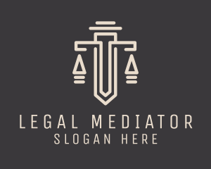 Judiciary Sword Scale logo design