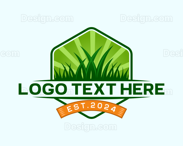 Lawn Grass Landscaping Logo