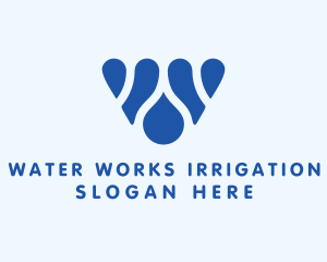 Blue Water Letter W logo design