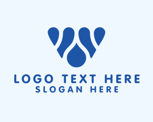 Blue Water Letter W logo