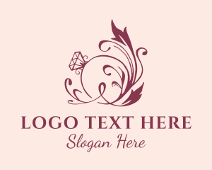 Engagement - Floral Wedding Ring Jewelry logo design