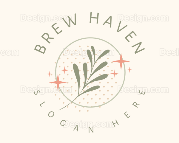 Dainty Leaf Emblem Logo