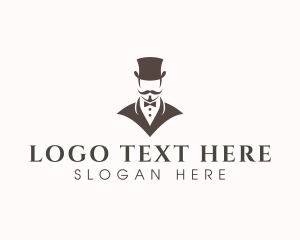 Mustache Hat Gentleman logo