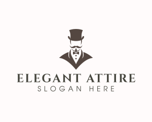 Mustache Hat Gentleman logo design