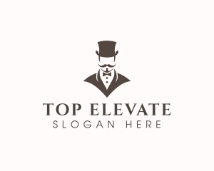 Mustache Hat Gentleman logo design