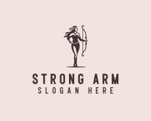 Strong Female Archer logo design