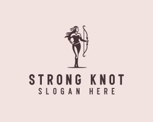 Strong Female Archer logo design