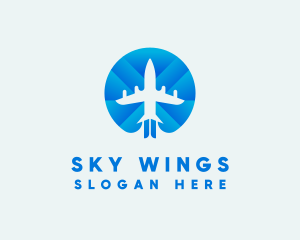 Gradient Airplane Travel logo design