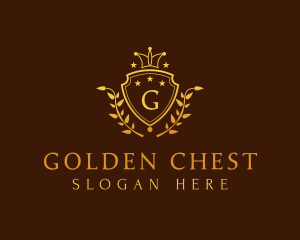 Gold Crown Shield logo design