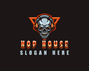 Gaming Skull Dj logo design