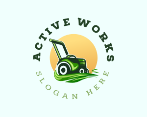 Grass Lawn Mower logo design