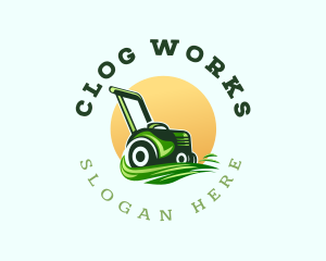 Grass Lawn Mower logo design