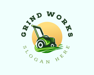 Grass Lawn Mower logo design