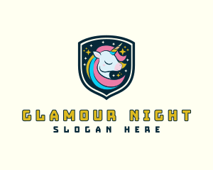 Sparkling Night Unicorn logo design