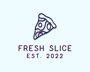 Glitch Pizza Slice logo design