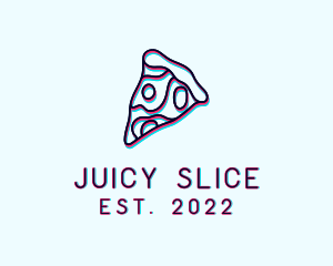 Glitch Pizza Slice logo design