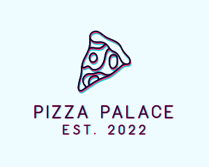 Glitch Pizza Slice logo design