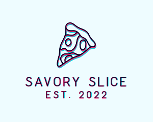 Glitch Pizza Slice logo design