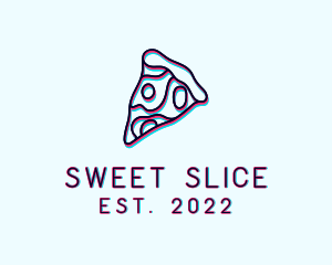 Glitch Pizza Slice logo design