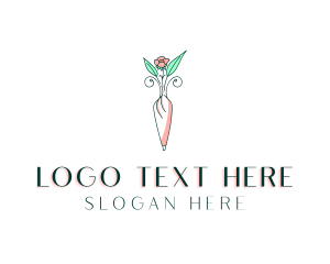 Food - Flower Vase Icing logo design
