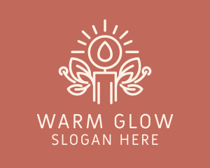 Scented Candlestick Glow logo design