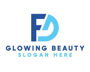 Blue Letter FD Monogram logo