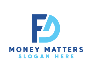 Blue Letter FD Monogram logo