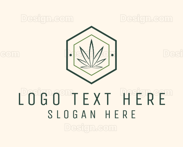 Hexagon Marijuana Badge Logo