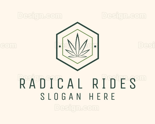 Hexagon Marijuana Badge Logo