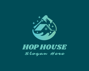 Pressure Wash House Wave logo design