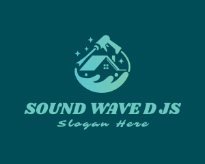 Pressure Wash House Wave logo design