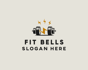 Power Battery Barbell Fitness logo design